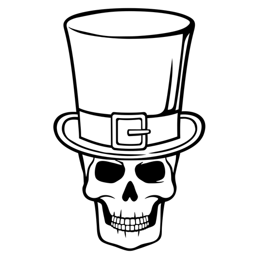 Unique skull design with a stylish top hat for crafting