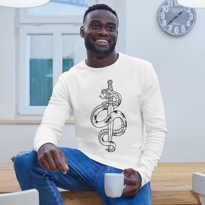 Snake wrapped around a dagger for cutting machines