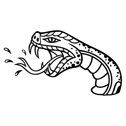 Stylish black snake head vector for creative use