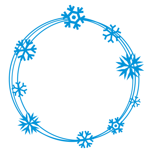 Snowflakes circle frame layered design for cutting machines