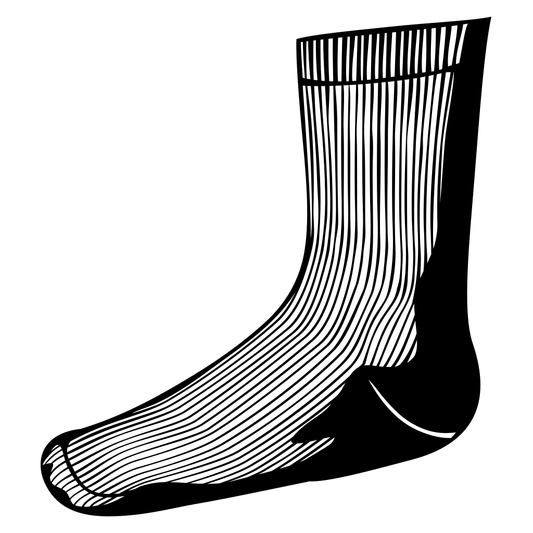 Design for stylish black and white sock vector cutting template
