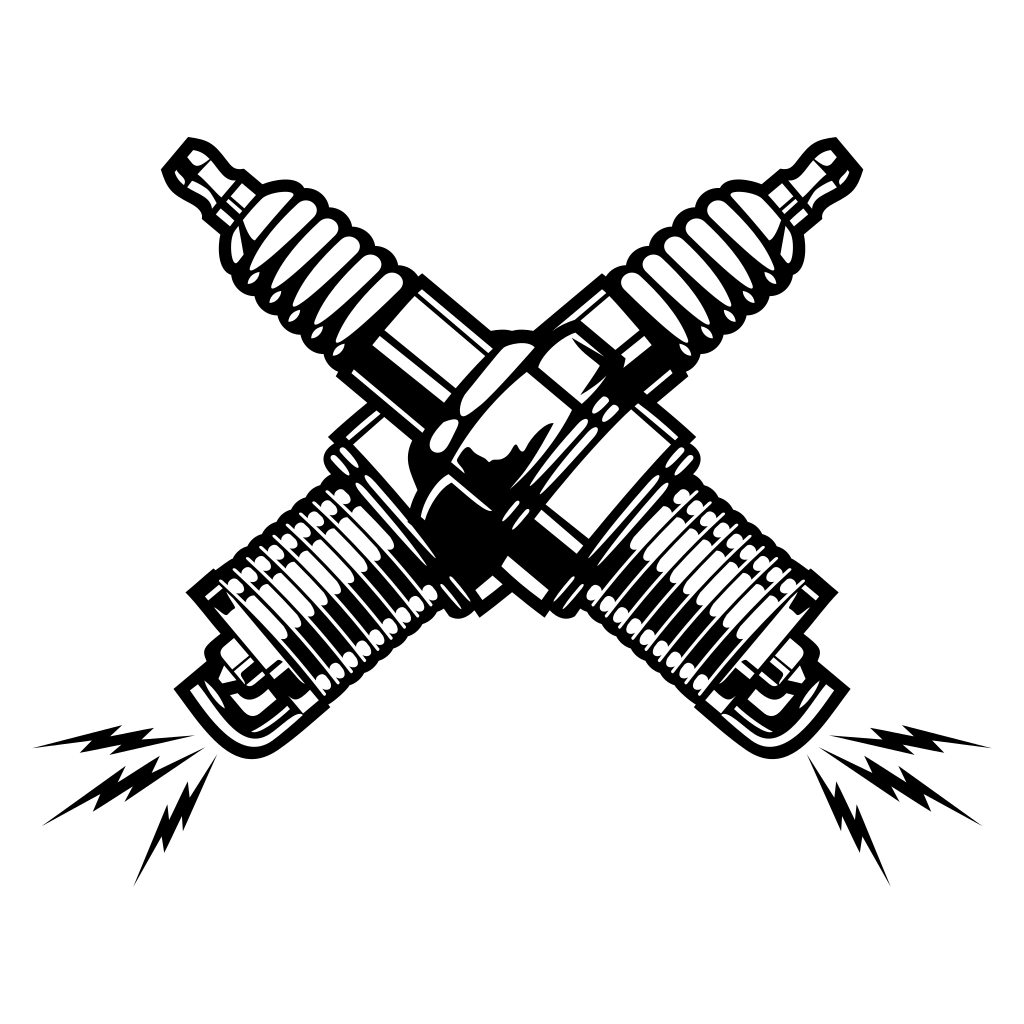 Layered vector design of spark plugs for creative projects