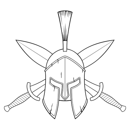 Intricate Spartan helmet design perfect for cutting machines