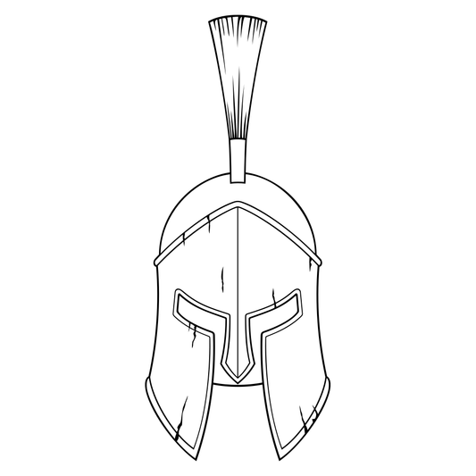 Elegant spartan helmet design for cutting machines