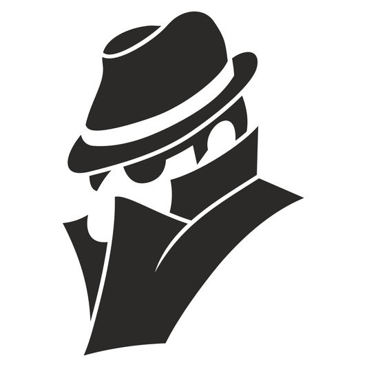 Silhouette of a mysterious figure in a fedora hat