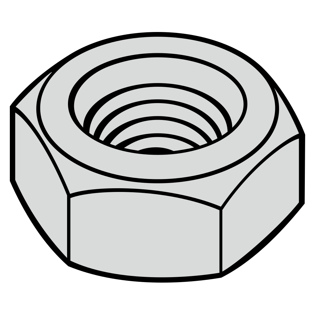 High-quality vector SVG illustration of a hex nut for design