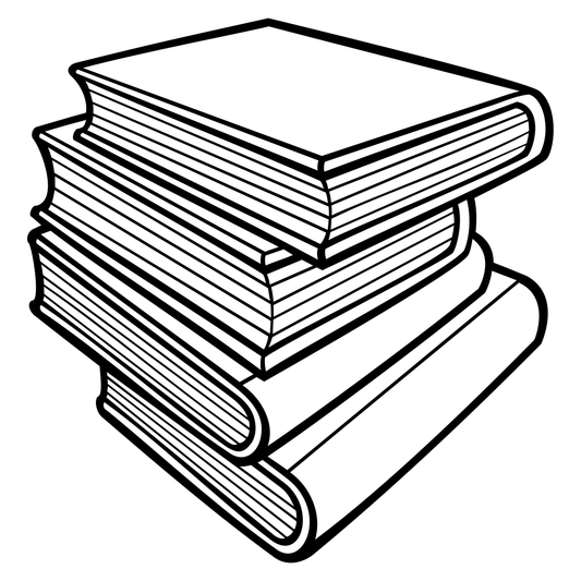 Black and white book stack design for cutters