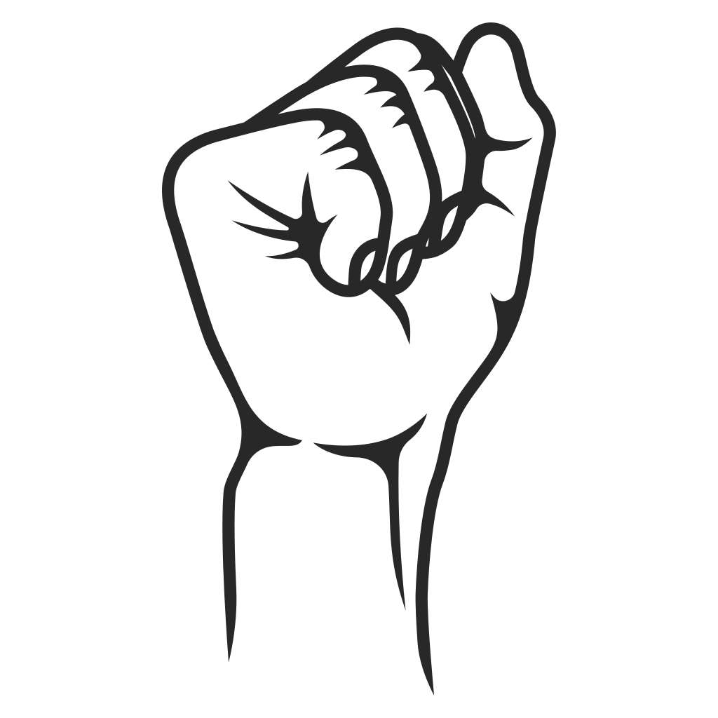 Fist raised in solidarity for social justice movements