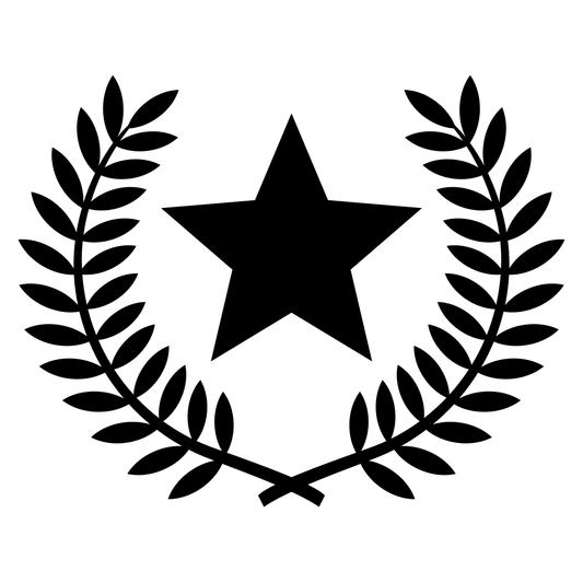 Elegant star and laurel wreath vector for creative projects