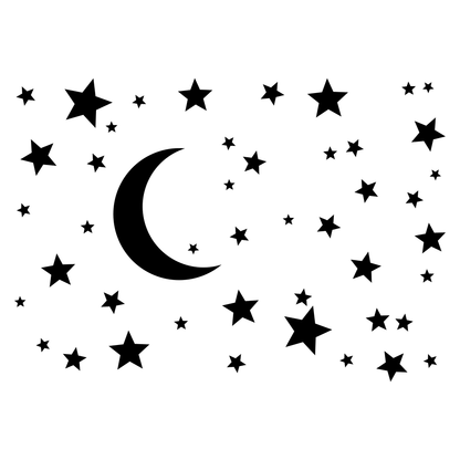 Starry night vector design for cutting machines
