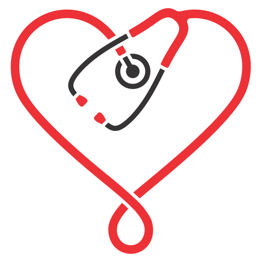 Heart design with stethoscope for creative projects