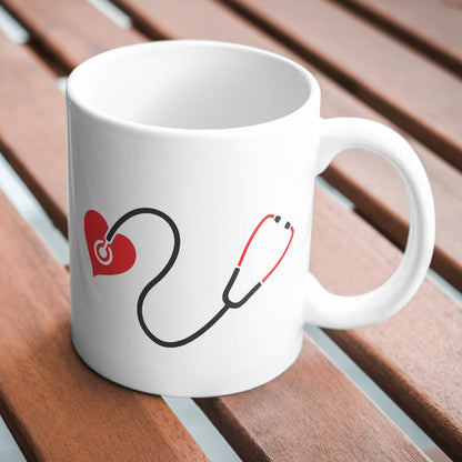 Heartfelt design featuring a stethoscope and heartbeat symbol