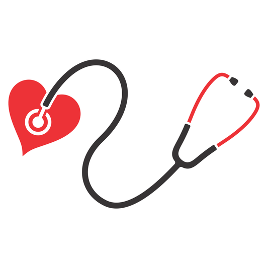 Heartfelt design featuring a stethoscope and heartbeat symbol