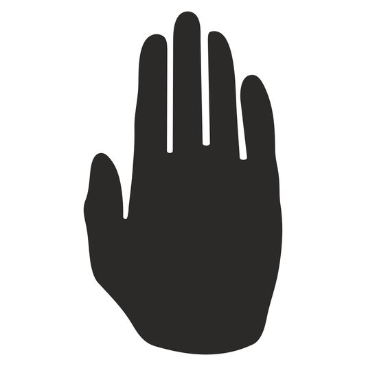 Creative stop hand icon design for crafting projects