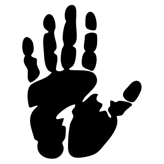 Creative black hand silhouette design for cutting machines