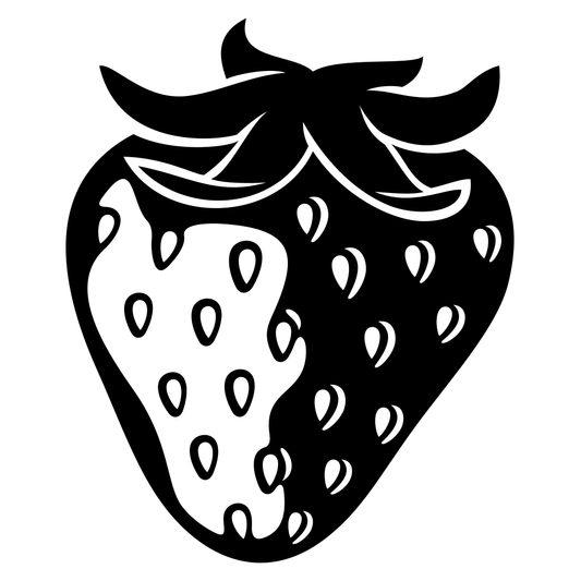 Black and white layered strawberry design for cutters