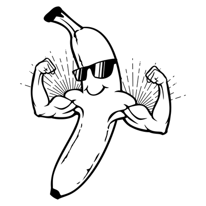 Strong banana character illustration for creative projects