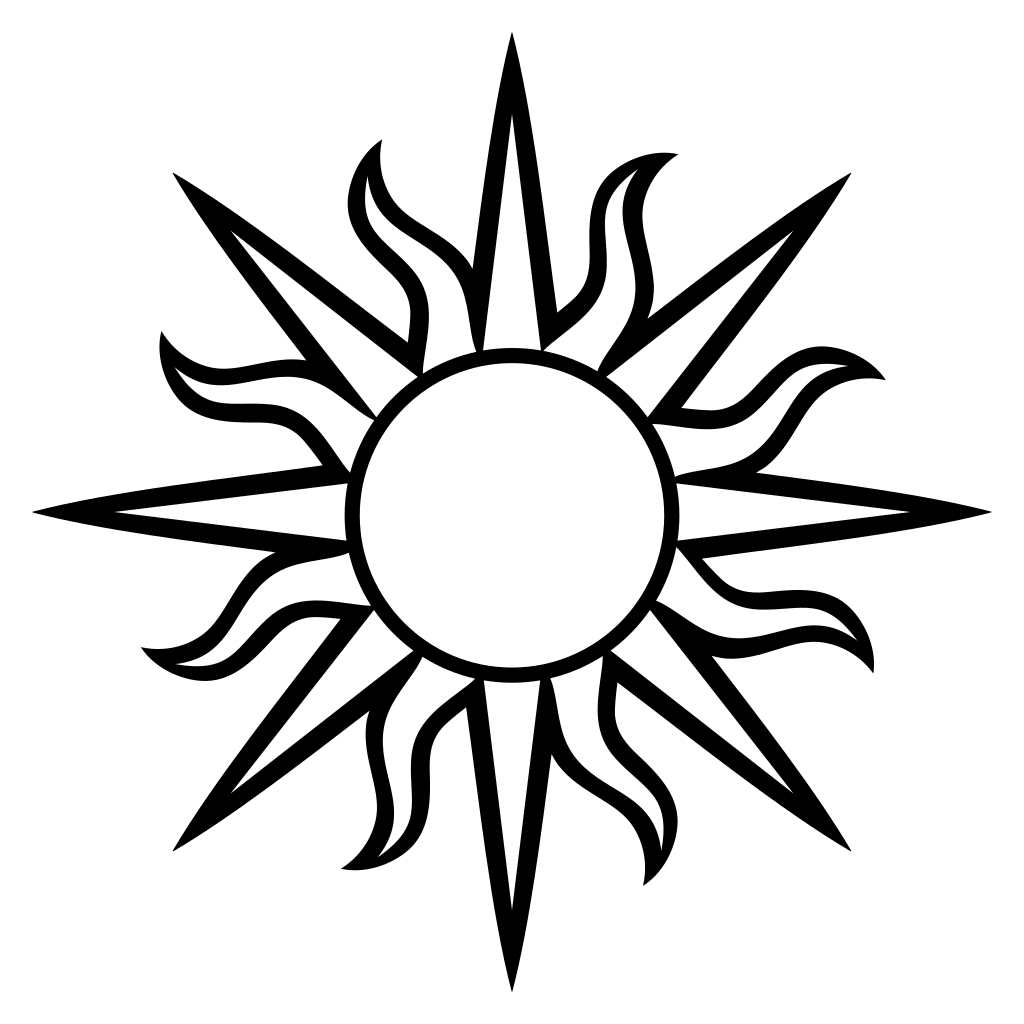Stylized sun design for creative cut projects and crafts