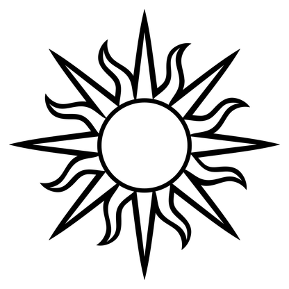 Stylized sun design for creative cut projects and crafts