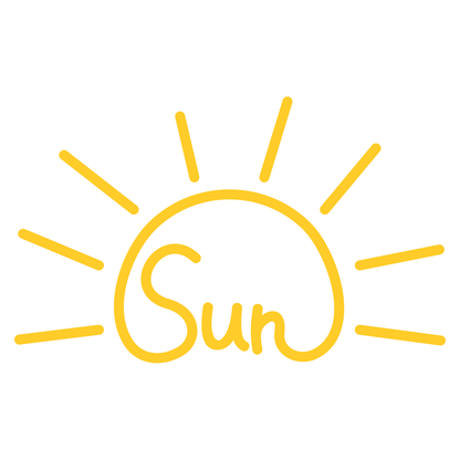 Bright yellow sun illustration for crafting projects