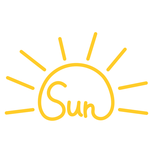 Bright yellow sun illustration for crafting projects
