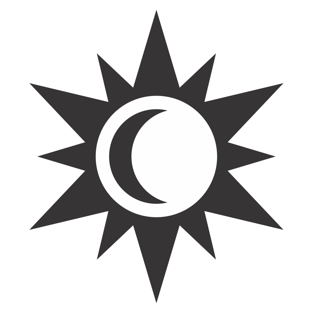Elegant sun and crescent design for creative projects