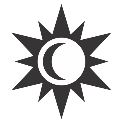 Elegant sun and crescent design for creative projects