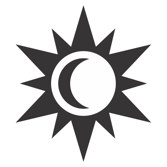 Elegant sun and crescent design for creative projects