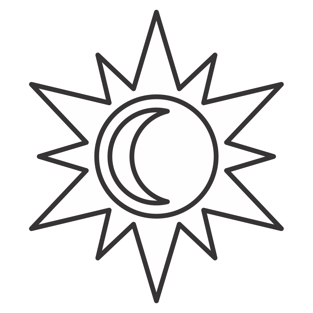 Sun and crescent design for creative cutting projects