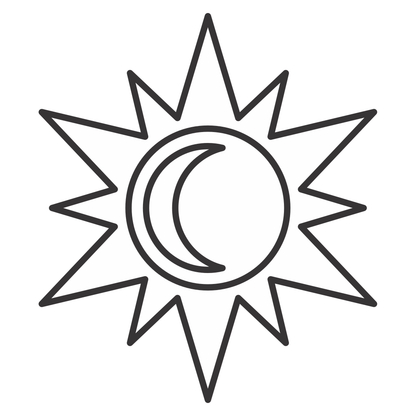 Sun and crescent design for creative cutting projects