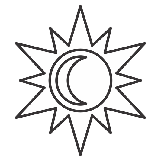 Sun and crescent design for creative cutting projects