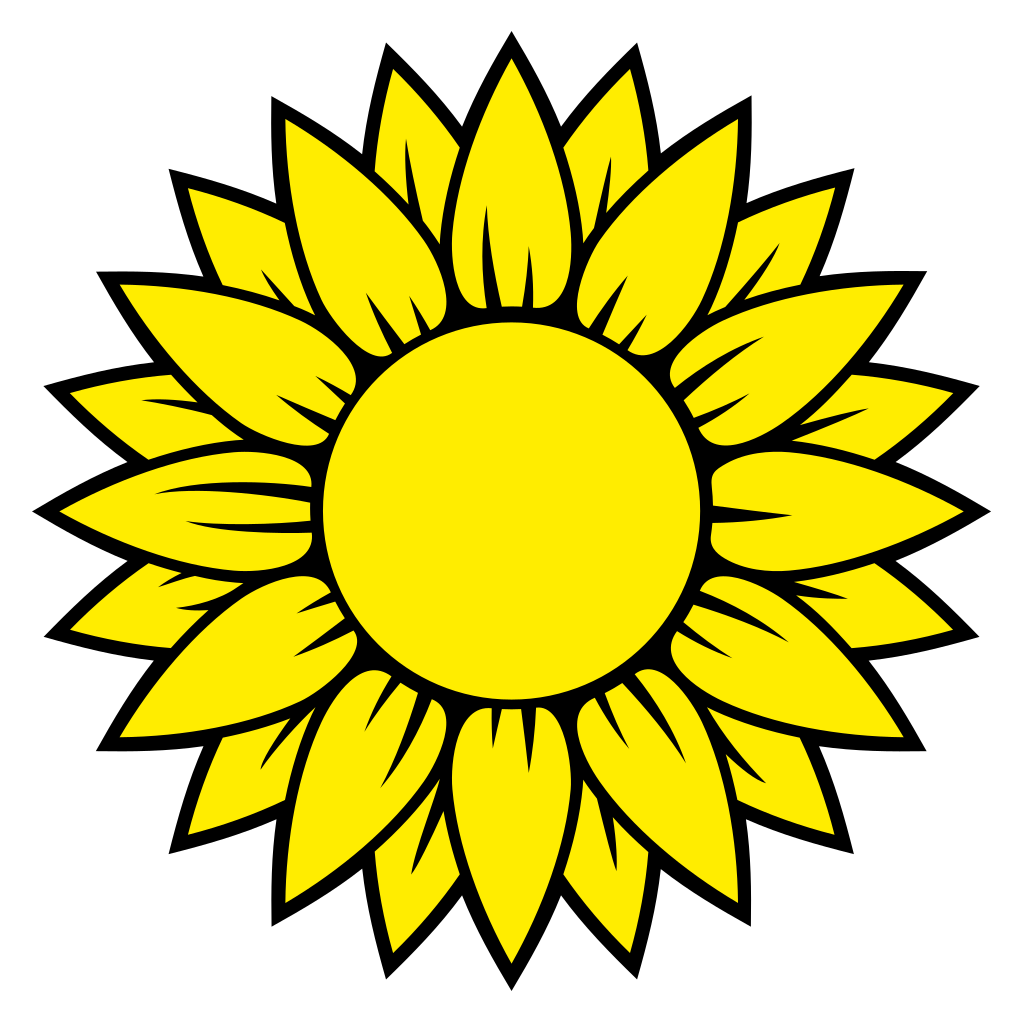 Bright sunflower vector design for cutting applications