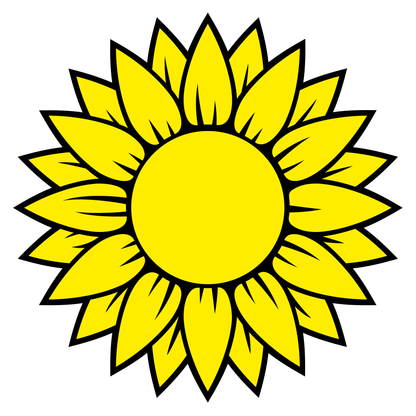 Bright sunflower vector design for cutting applications
