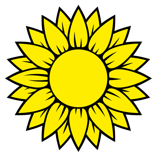 Bright sunflower vector design for cutting applications