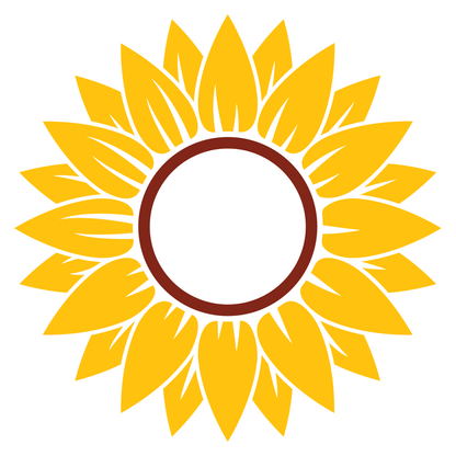Eye-catching sunflower monogram design for crafting