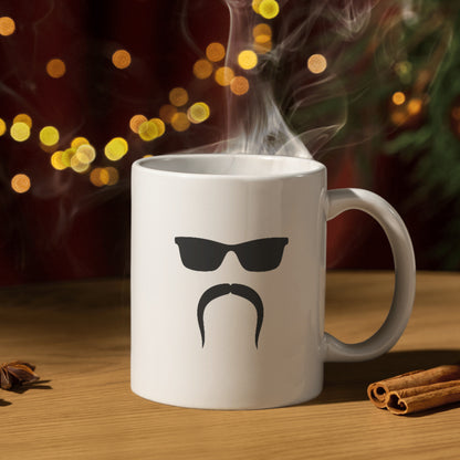 Bold sunglasses and rock and roll mustache vector design