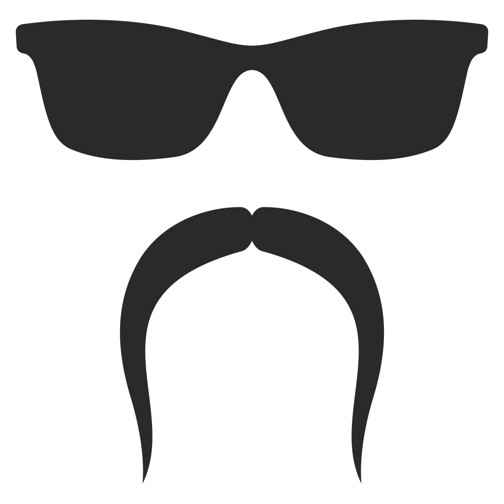 Bold sunglasses and rock and roll mustache vector design