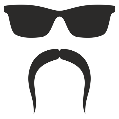 Bold sunglasses and rock and roll mustache vector design