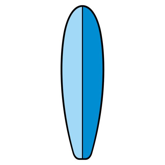 Create vibrant designs with this blue surfboard vector