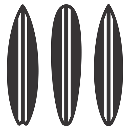 Silhouette of striped surfboards ideal for creative crafting