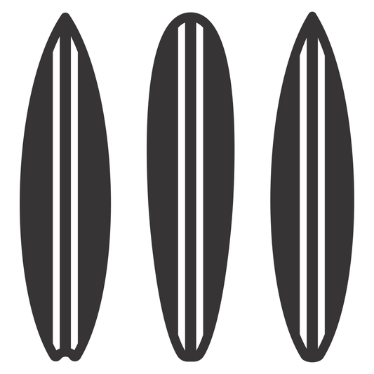 Silhouette of striped surfboards ideal for creative crafting