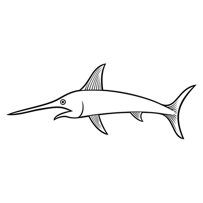 Stylized swordfish design perfect for cutting machines