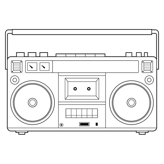 Creative vector design of a vintage tape recorder for crafts