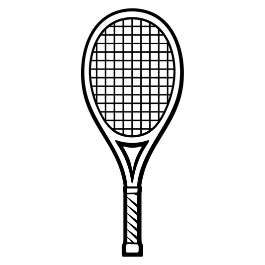 Creative vector design of a black and white tennis racket