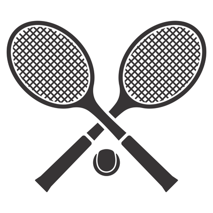 Vector tennis racquet set for creative cutting projects
