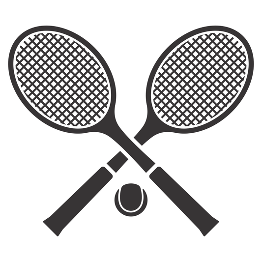 Vector tennis racquet set for creative cutting projects