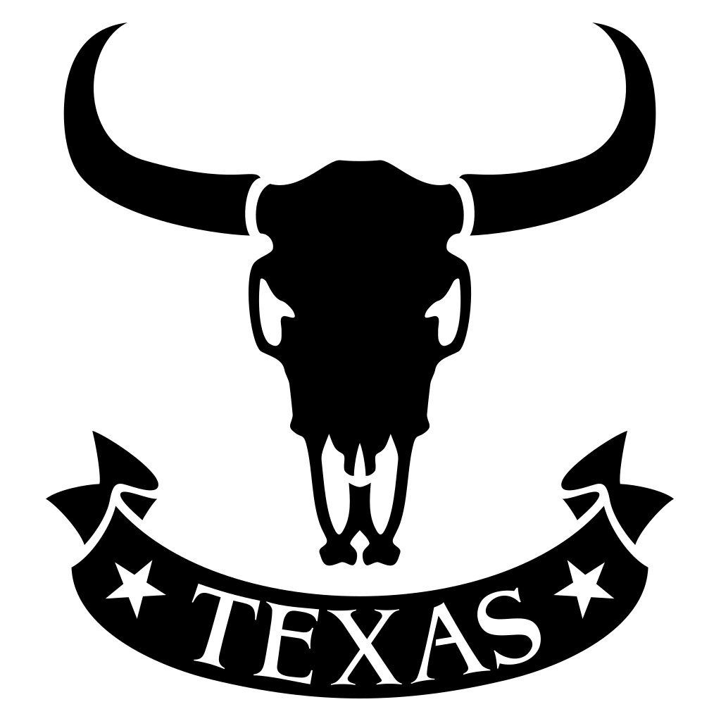 Texas inspired bull skull design for cutting machines