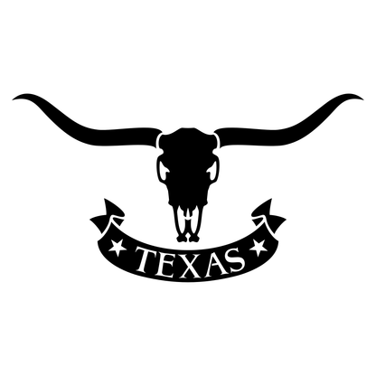 Texas longhorn skull design for cutting machines