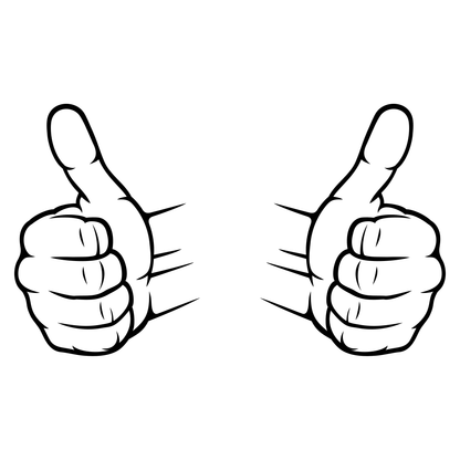 Creative thumbs up silhouette for cutting machines