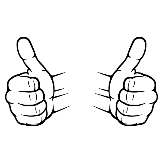 Creative thumbs up silhouette for cutting machines